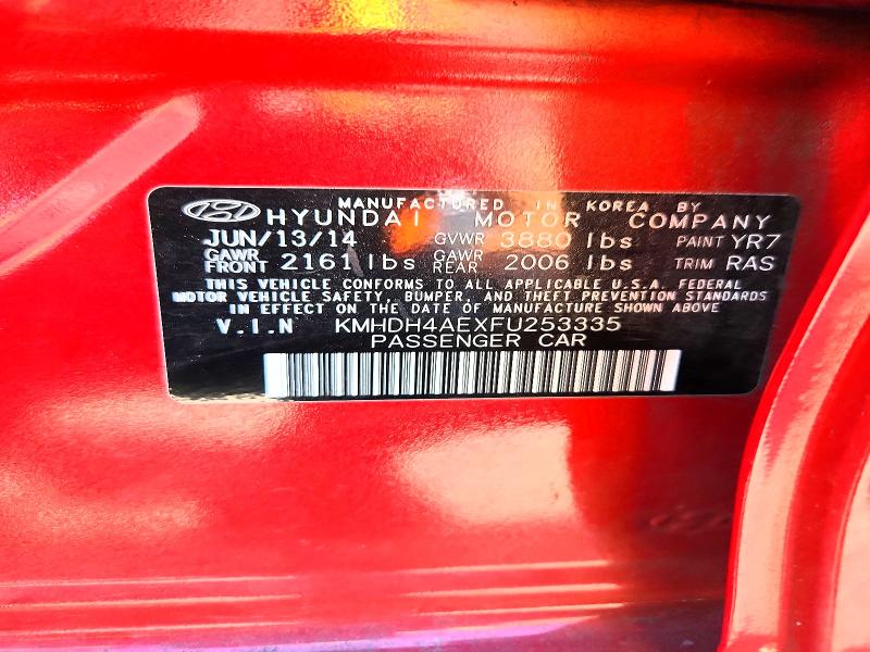 64618766 :رقم المزاد ، KMHDH4AEXFU253335 vin ، 2015 Hyundai Elantra مزاد بيع