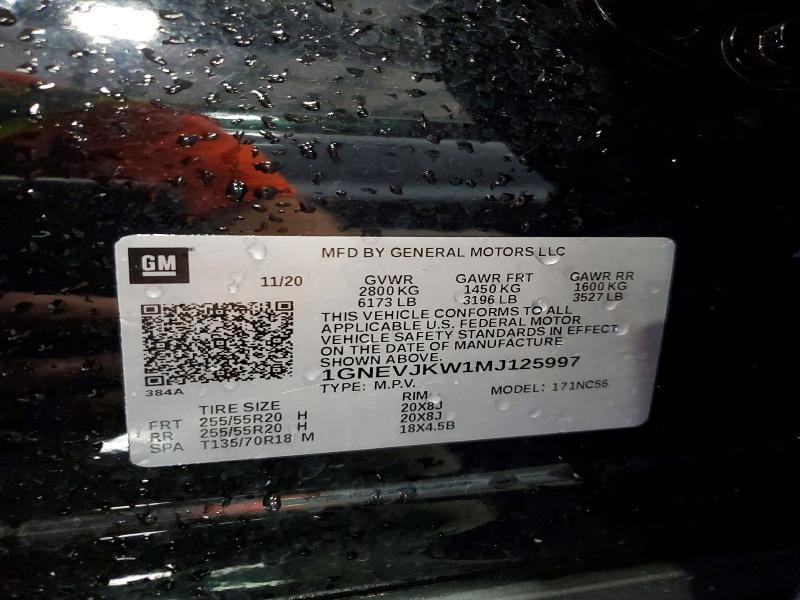 Aukcja sprzedaży 2021 Chevrolet Traverse, vin: 1GNEVJKW1MJ125997, numer aukcji: 65633946