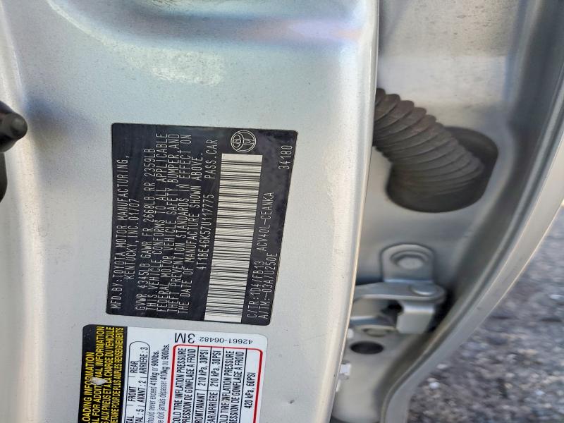 2007 Toyota Camry მანქანა იყიდება აუქციონზე, vin: 4T1BE46K57U117775, აუქციონის ნომერი: 67009056