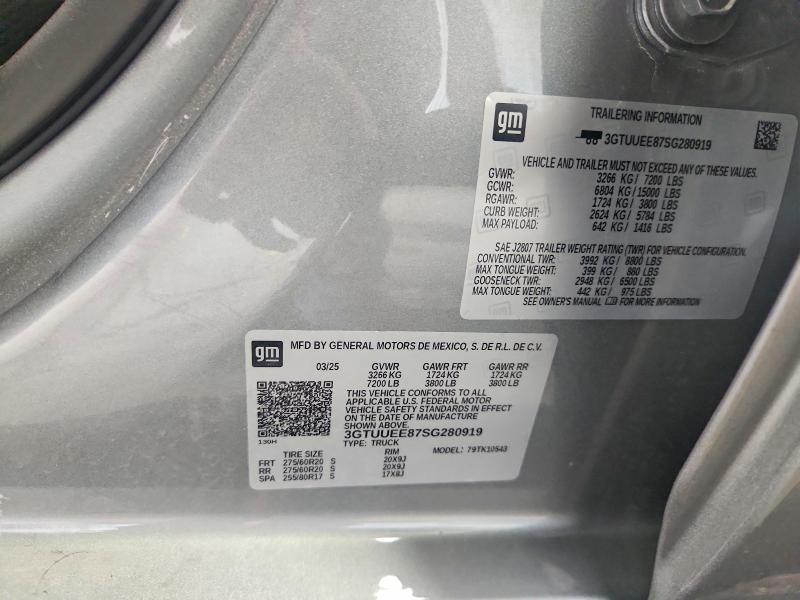 Aukcja sprzedaży 2025 Gmc Sierra, vin: 3GTUUEE87SG280919, numer aukcji: 65349086