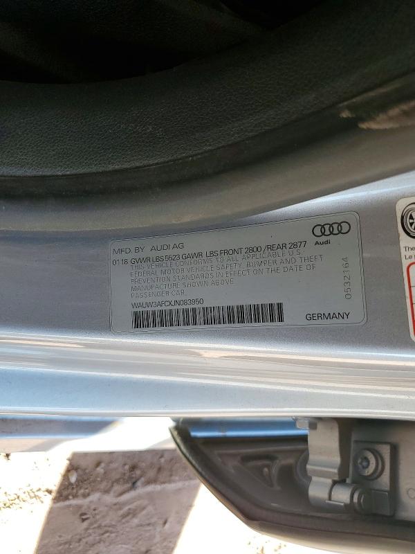 2018 Audi A7 მანქანა იყიდება აუქციონზე, vin: WAUW3AFCXJN083950, აუქციონის ნომერი: 65276936