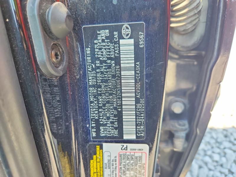 Aukcja sprzedaży 2006 Toyota Camry, vin: 4T1BE32K56U673826, numer aukcji: 65547546