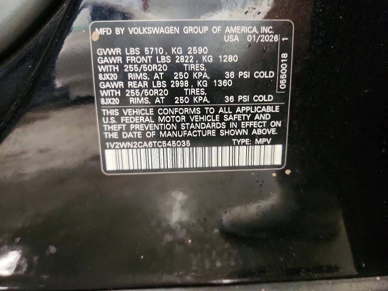 2026 Volkswagen Atlas მანქანა იყიდება აუქციონზე, vin: 1V2WN2CA6TC545035, აუქციონის ნომერი: 65413746