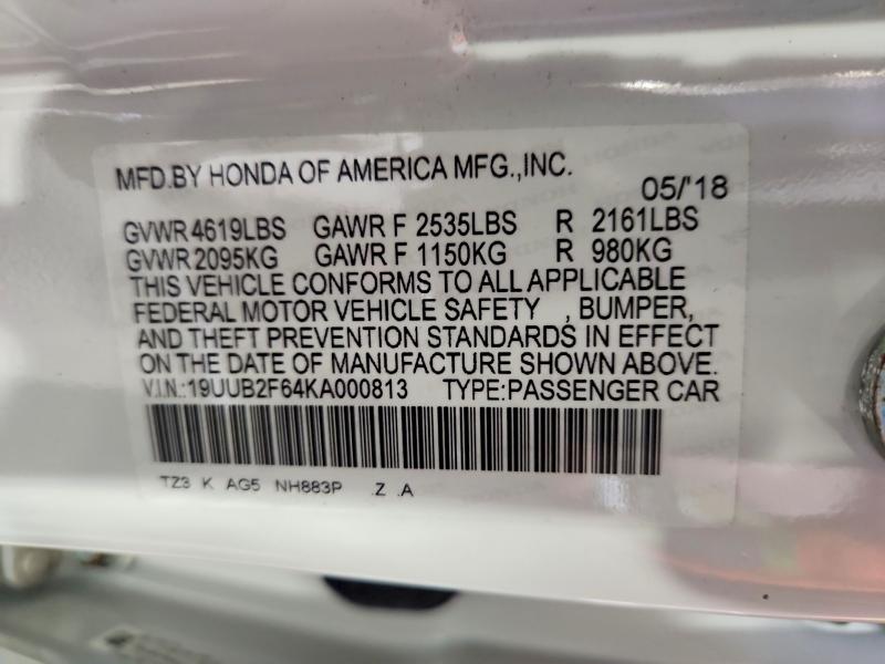 Auction sale of the 2019 Acura Tlx, vin: 19UUB2F64KA000813, lot number: 63640236