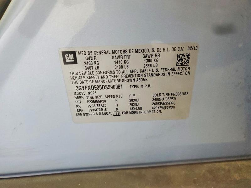 Продаж на аукціоні авто 2013 Cadillac Srx, vin: 3GYFNDE35DS590081, номер лоту: 66486486
