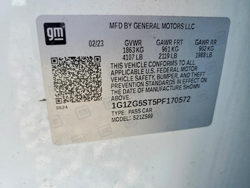 63668256 :رقم المزاد ، 1G1ZG5ST5PF170572 vin ، 2023 Chevrolet Malibu مزاد بيع