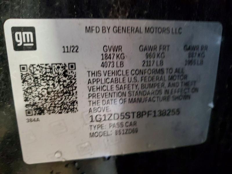 Продаж на аукціоні авто 2023 Chevrolet Malibu, vin: 1G1ZD5ST8PF138255, номер лоту: 63380926