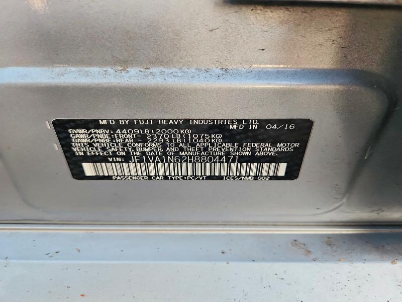 Продажа на аукционе авто 2017 Subaru Wrx, vin: JF1VA1N62H8804471, номер лота: 66047526