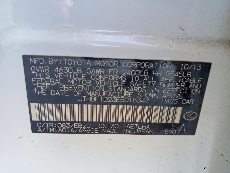 Продажа на аукционе авто 2014 Lexus Is, vin: JTHBF1D23E5018347, номер лота: 66065146
