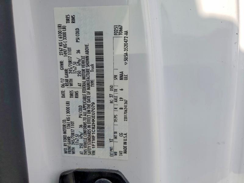66895296 :رقم المزاد ، 1FTMF1C82HKE07079 vin ، 2017 Ford F150 مزاد بيع
