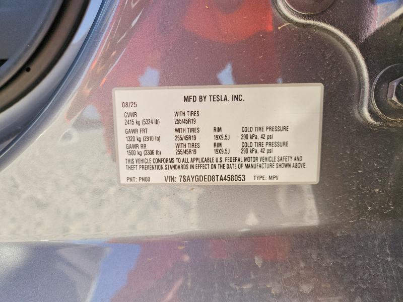 65054066 :رقم المزاد ، 7SAYGDED8TA458053 vin ، 2026 Tesla Model Y مزاد بيع