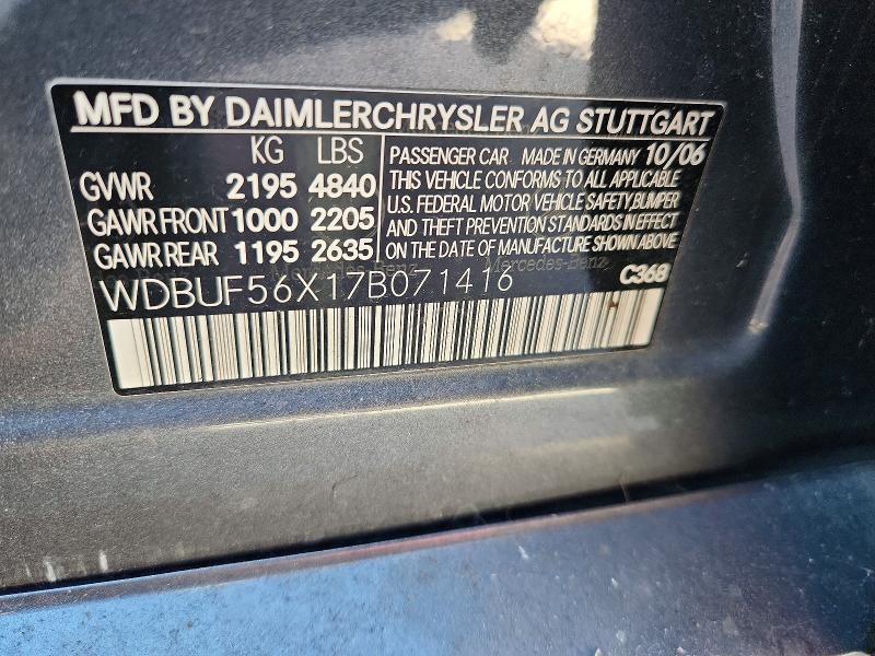 Aukcja sprzedaży 2007 Mercedes-benz E, vin: WDBUF56X17B071416, numer aukcji: 65002936