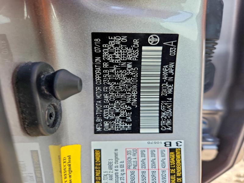 2019 Toyota C-hr მანქანა იყიდება აუქციონზე, vin: JTNKHMBXXK1016315, აუქციონის ნომერი: 66800216