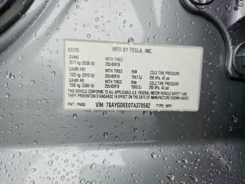 Aukcja sprzedaży 2026 Tesla Model Y, vin: 7SAYGDEE0TA378562, numer aukcji: 62338136