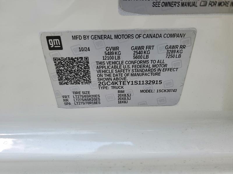 Aukcja sprzedaży 2025 Chevrolet Silverado, vin: 2GC4KTEY1S1132915, numer aukcji: 64231136