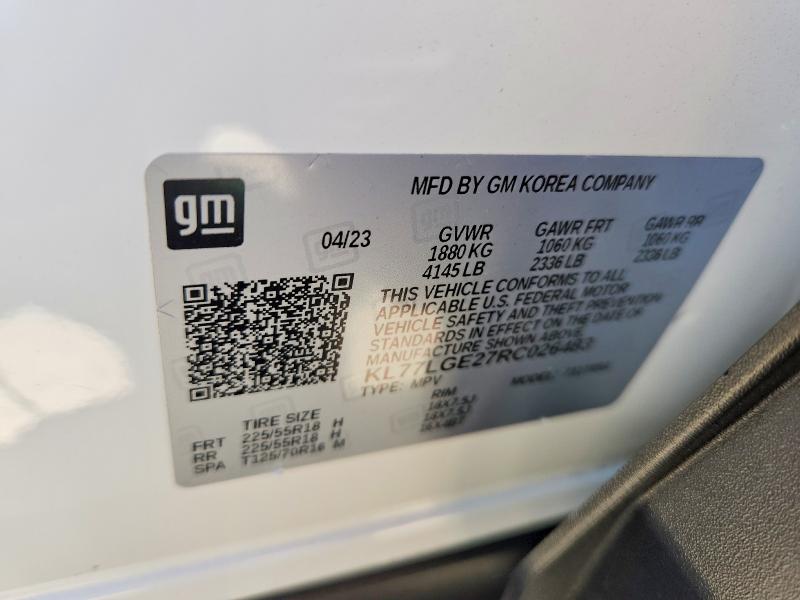 Продаж на аукціоні авто 2024 Chevrolet Trax, vin: KL77LGE27RC026483, номер лоту: 65045146