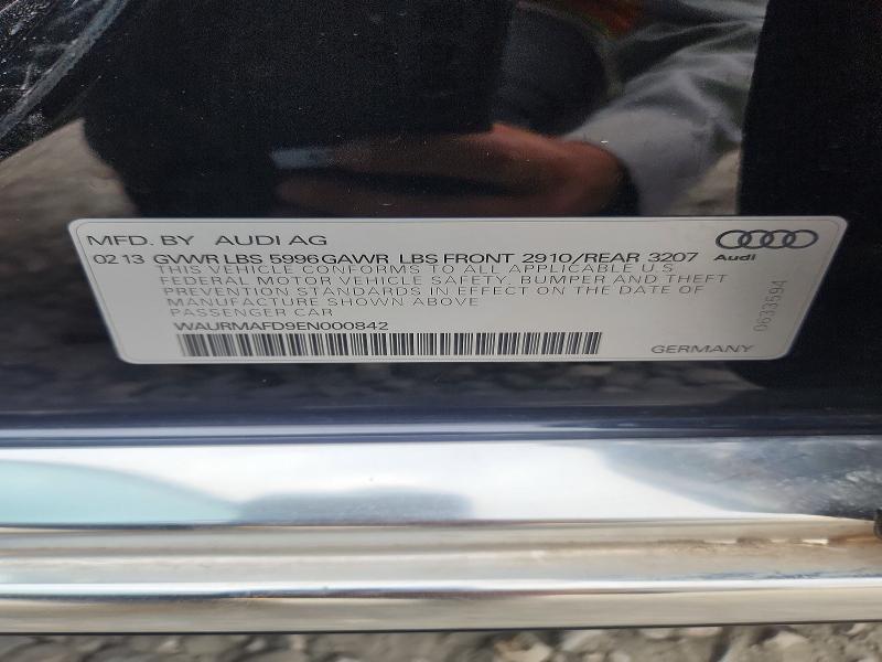 2014 Audi A8 მანქანა იყიდება აუქციონზე, vin: WAURMAFD9EN000842, აუქციონის ნომერი: 64499266