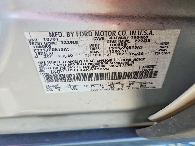 Продаж на аукціоні авто 2002 Ford Escape, vin: 1FMYU01142KA92392, номер лоту: 66900646