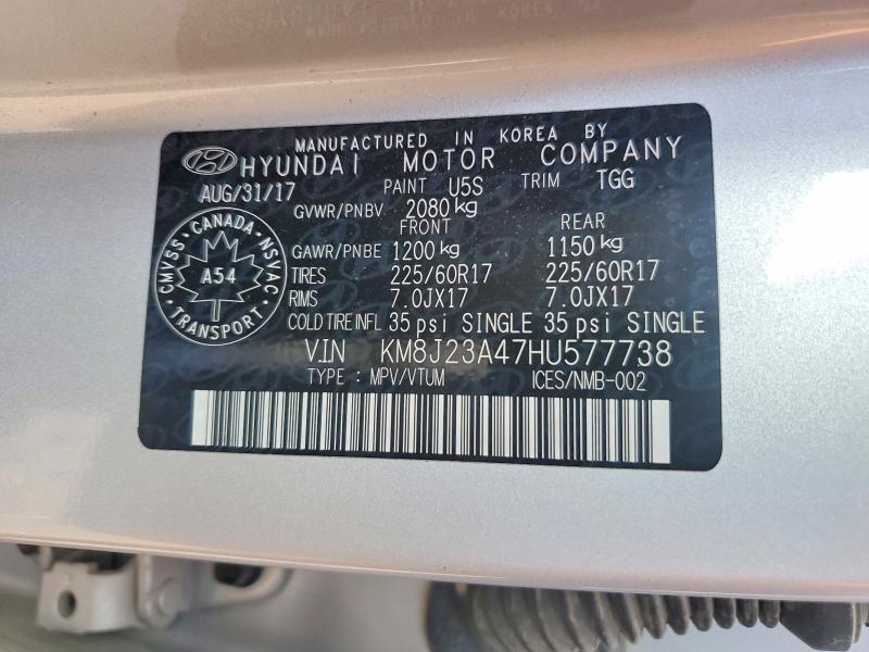 Aukcja sprzedaży 2017 Hyundai Tucson, vin: KM8J23A47HU577738, numer aukcji: 66271146