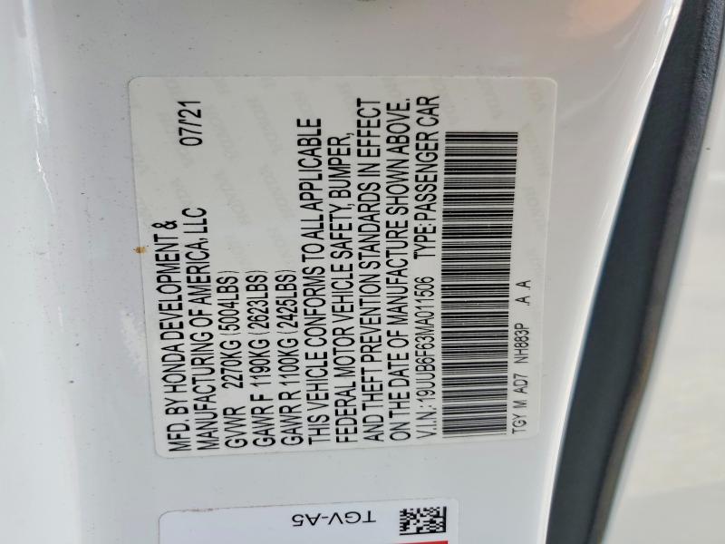 Продажа на аукционе авто 2021 Acura Tlx, vin: 19UUB6F63MA011506, номер лота: 63648806