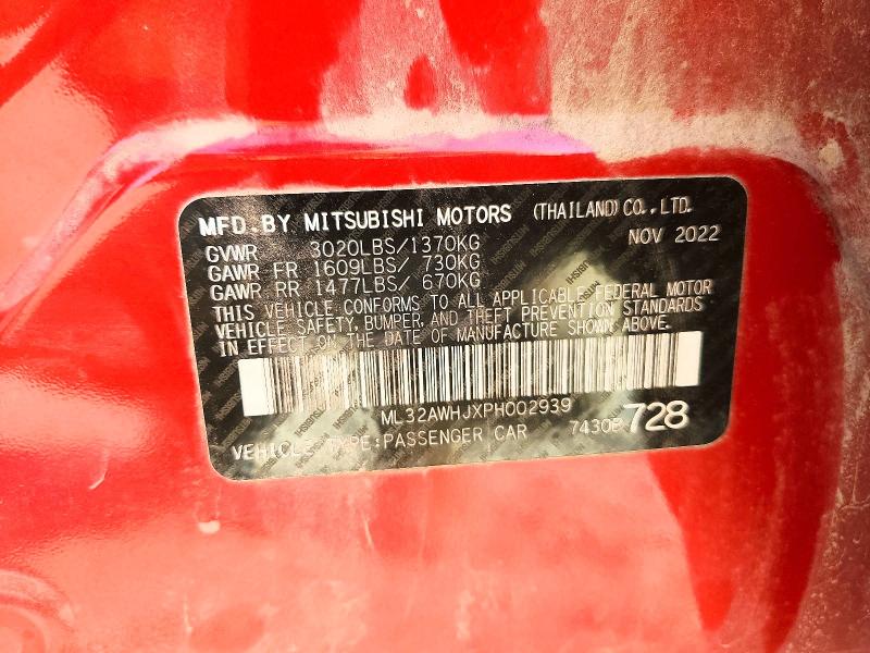 Aukcja sprzedaży 2023 Mitsubishi Mirage, vin: ML32AWHJXPH002939, numer aukcji: 65707746