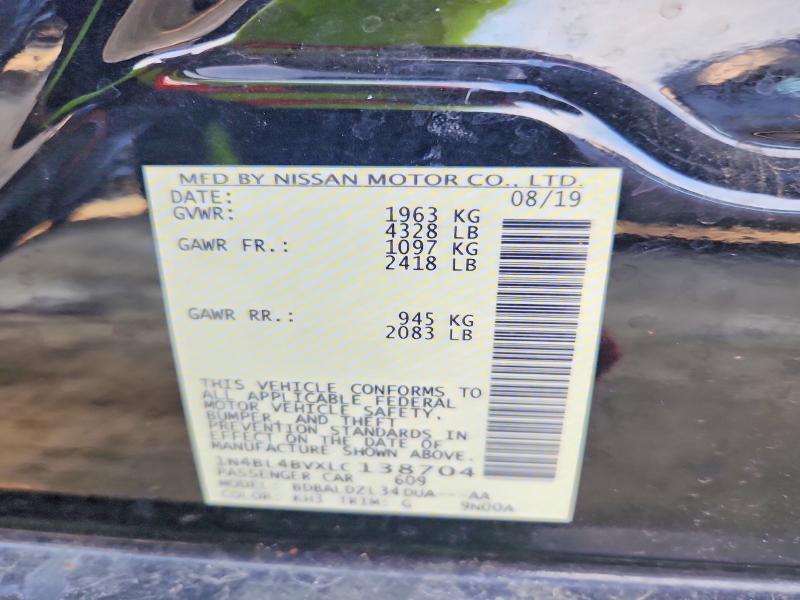 Продаж на аукціоні авто 2020 Nissan Altima, vin: 1N4BL4BVXLC138704, номер лоту: 63631696
