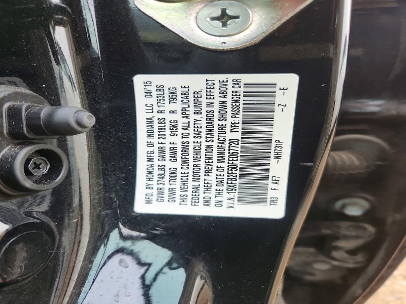 Aukcja sprzedaży 2015 Honda Civic, vin: 19XFB2F50FE067720, numer aukcji: 64516746