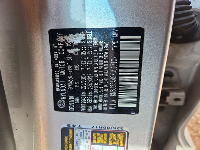Aukcja sprzedaży 2019 Hyundai Tucson, vin: KM8J23A49KU917107, numer aukcji: 66147456