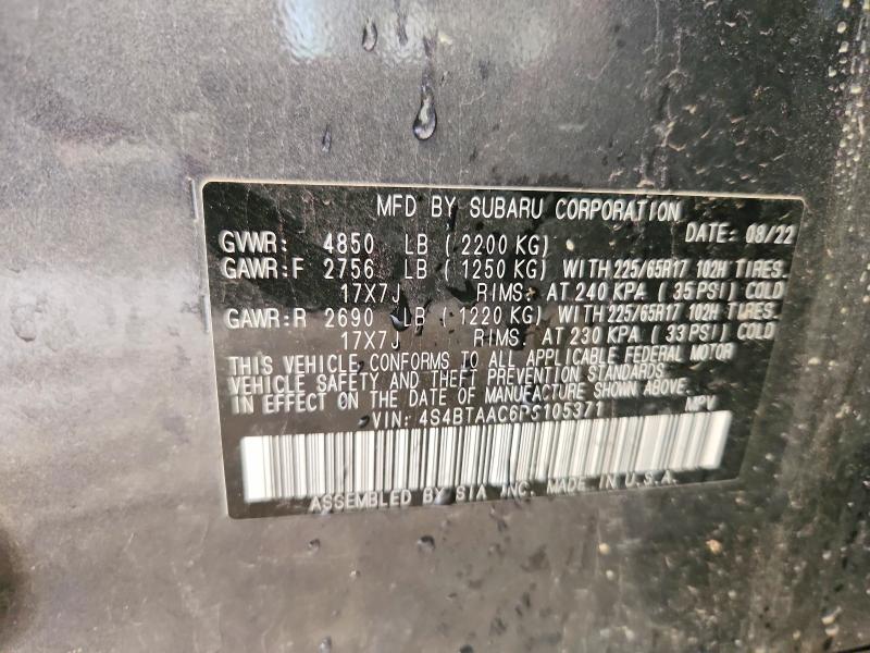 63533326 :رقم المزاد ، 4S4BTAAC6P3105371 vin ، 2023 Subaru Outback مزاد بيع