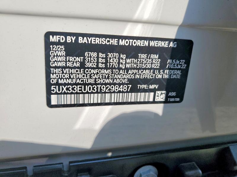Aukcja sprzedaży 2026 Bmw X5, vin: 5UX33EU03T9298487, numer aukcji: 67367056