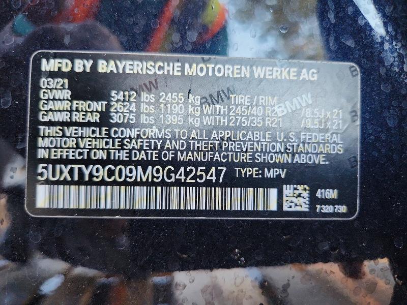 Продаж на аукціоні авто 2021 Bmw X3, vin: 5UXTY9C09M9G42547, номер лоту: 66718276