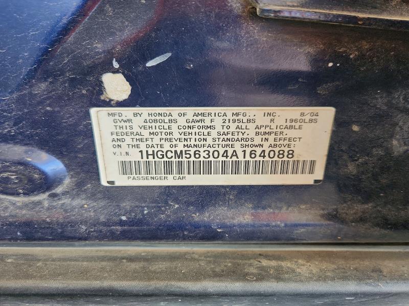 63319686 :رقم المزاد ، 1HGCM56304A164088 vin ، 2004 Honda Accord مزاد بيع