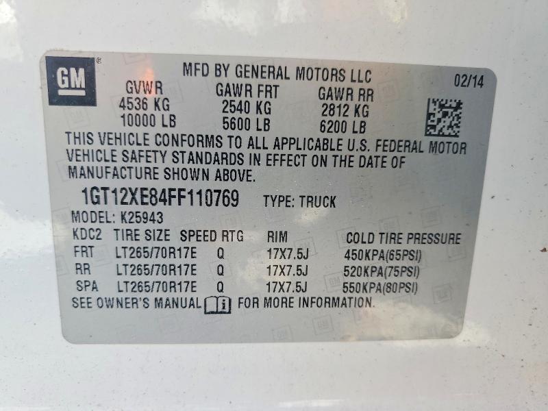 Продажа на аукционе авто 2015 Gmc Sierra, vin: 1GT12XE84FF110769, номер лота: 65489406