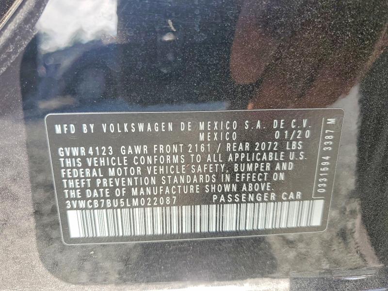 Aukcja sprzedaży 2020 Volkswagen Jetta, vin: 3VWCB7BU5LM022087, numer aukcji: 65137266
