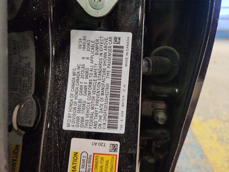 Продажа на аукционе авто 2025 Honda Civic, vin: 2HGFE2F52SH527600, номер лота: 64088366