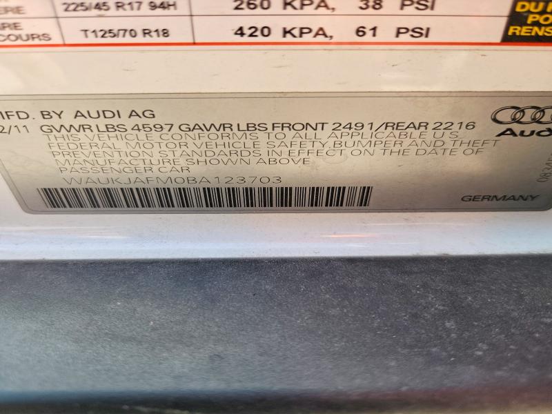 Продаж на аукціоні авто 2011 Audi A3, vin: WAUKJAFM0BA123703, номер лоту: 65288726
