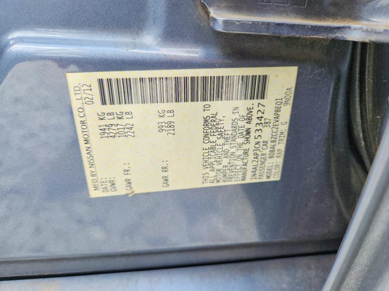Aukcja sprzedaży 2012 Nissan Altima, vin: 1N4AL2AP3CN533427, numer aukcji: 63710626