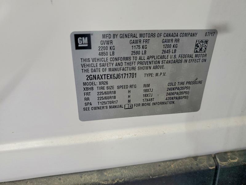 Продажа на аукционе авто 2018 Chevrolet Equinox, vin: 2GNAXTEX6J6171701, номер лота: 64511376