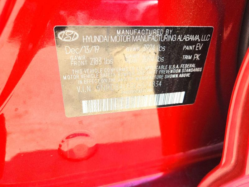 2020 Hyundai Elantra მანქანა იყიდება აუქციონზე, vin: 5NPD84LF0LH574834, აუქციონის ნომერი: 64318776