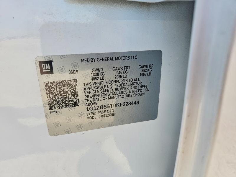 Aukcja sprzedaży 2019 Chevrolet Malibu, vin: 1G1ZB5ST0KF228448, numer aukcji: 64361866
