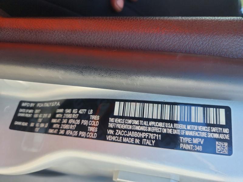65499736 :رقم المزاد ، ZACCJABB0HPF76711 vin ، 2017 Jeep Renegade مزاد بيع