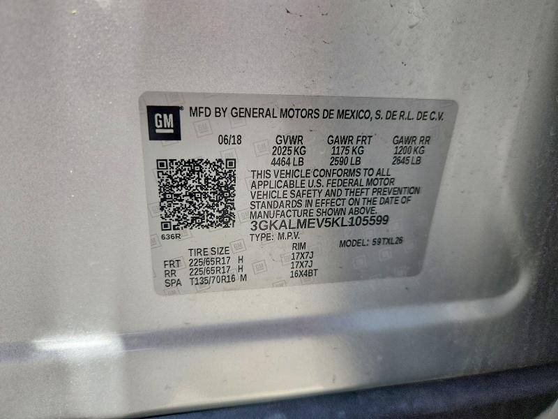 Продаж на аукціоні авто 2019 Gmc Terrain, vin: 3GKALMEV5KL105599, номер лоту: 64420796