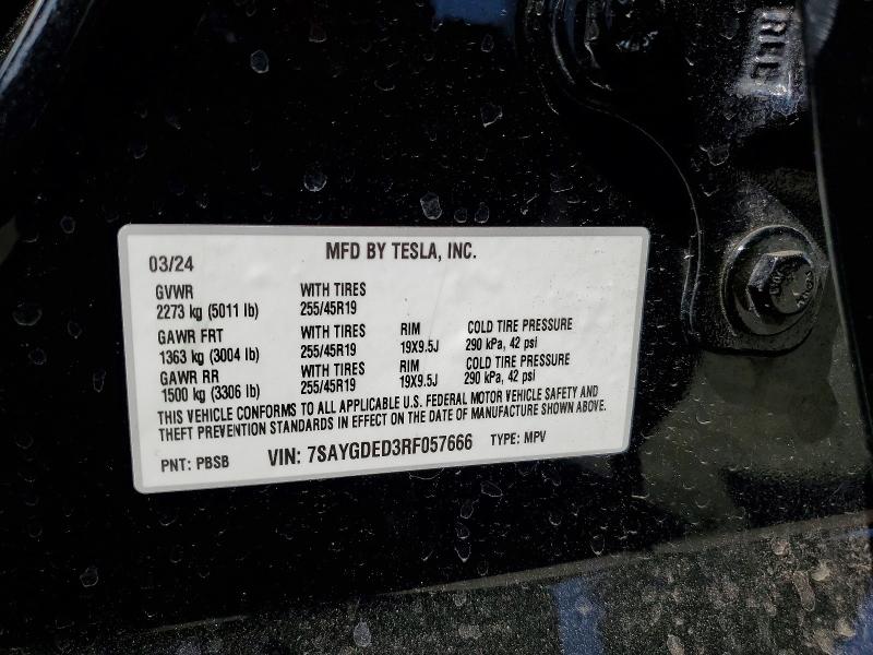 Auction sale of the 2024 Tesla Model Y, vin: 7SAYGDED3RF057666, lot number: 64684926