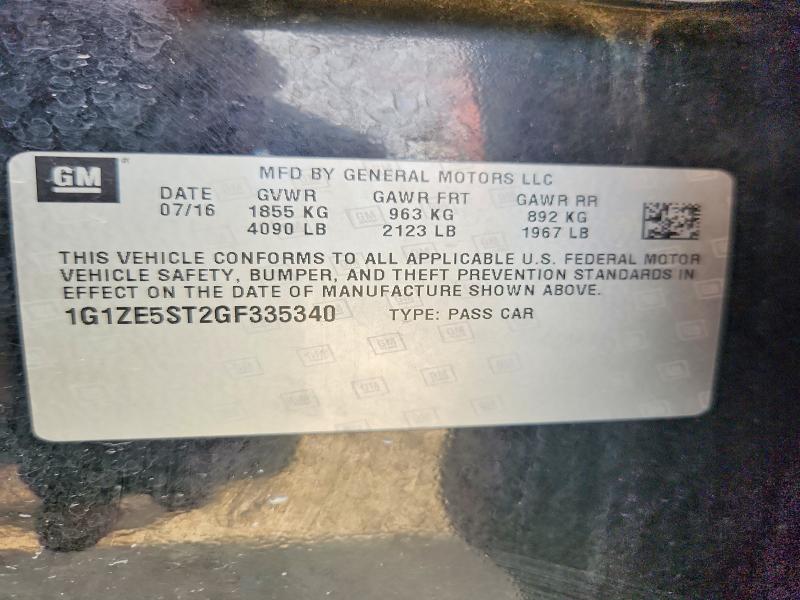 2016 Chevrolet Malibu მანქანა იყიდება აუქციონზე, vin: 1G1ZE5ST2GF335340, აუქციონის ნომერი: 64787566