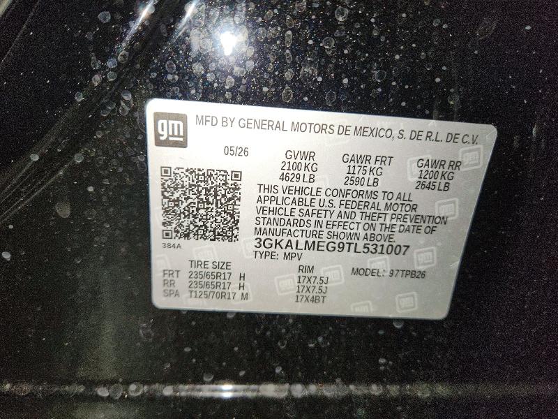 Aukcja sprzedaży 2026 Gmc Terrain, vin: 3GKALMEG9TL531007, numer aukcji: 66081716