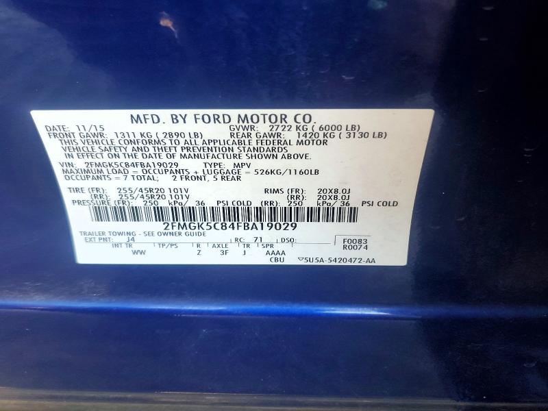 Aukcja sprzedaży 2015 Ford Flex, vin: 2FMGK5C84FBA19029, numer aukcji: 65223766