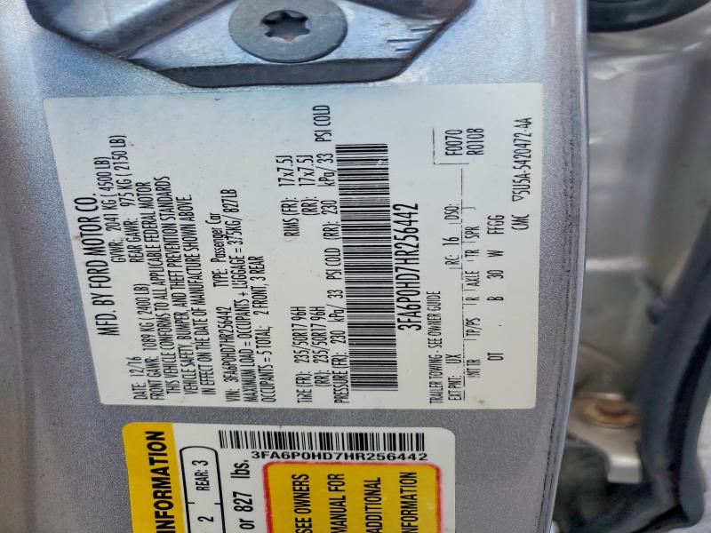 Aukcja sprzedaży 2017 Ford Fusion, vin: 3FA6P0HD7HR256442, numer aukcji: 63760966