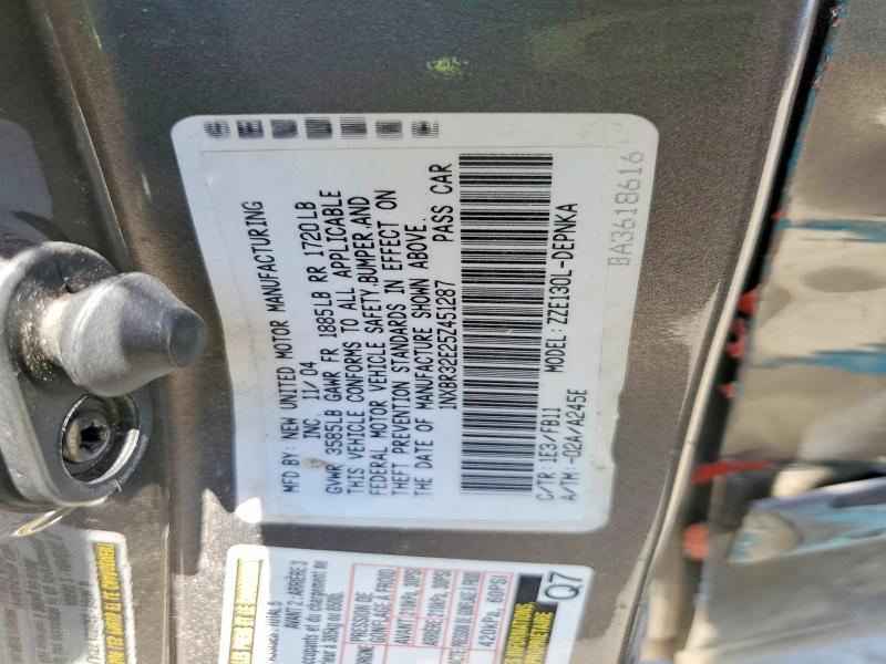 Aukcja sprzedaży 2005 Toyota Corolla, vin: 1NXBR32E25Z451287, numer aukcji: 64075726
