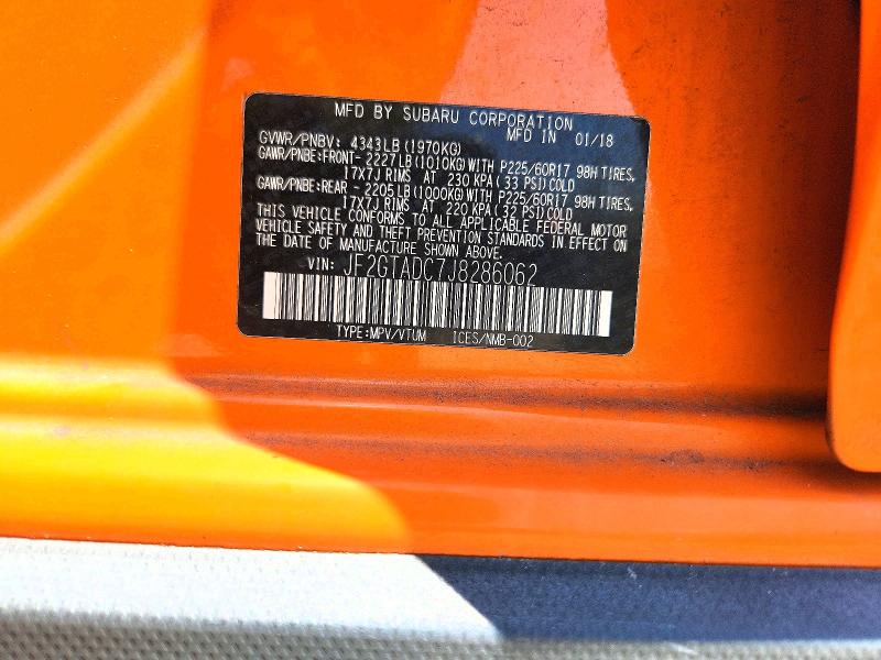 Продаж на аукціоні авто 2018 Subaru Crosstrek, vin: JF2GTADC7J8286062, номер лоту: 64441716