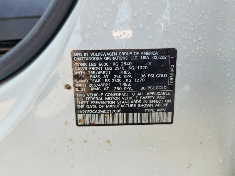 Продажа на аукционе авто 2021 Volkswagen Atlas Cross Sport, vin: 1V2CE2CA2MC217695, номер лота: 64447366